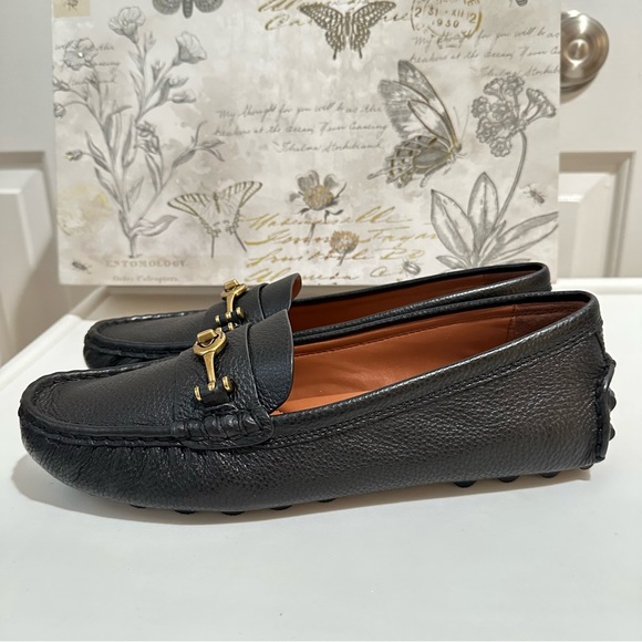 Coach Crosby Turnlock Driver Black Pebbled Leather Shoe Women's Size 9.5B G2672 - Picture 3 of 14